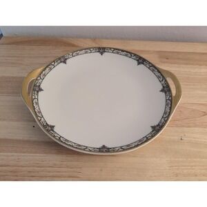 HAVILAND Limoges Gold Blue Pink Floral Cake PLate Vintage